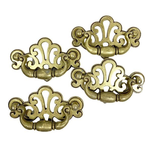 Accents | 4 Vintage Bail Drawer Pull Brass Color 3 Cc Chippendale Style ...